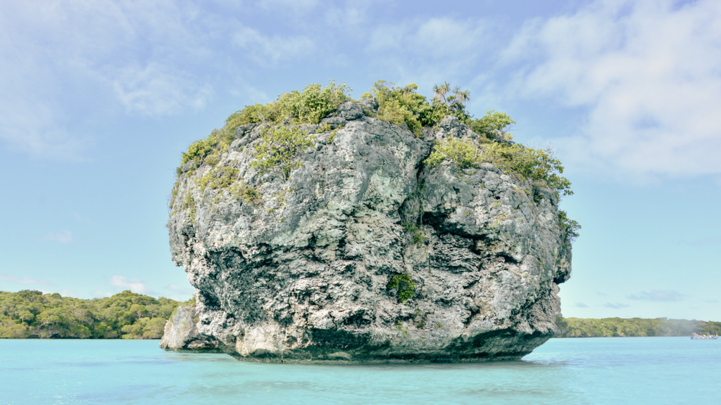Rock formations along the coast of Noumea, New Caledonia, a South Pacific island