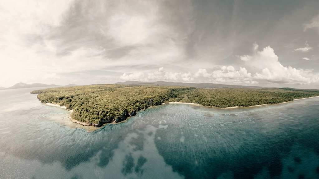 Coastline of Efate island near Port Vila, Vanuatu, in the South Pacific
