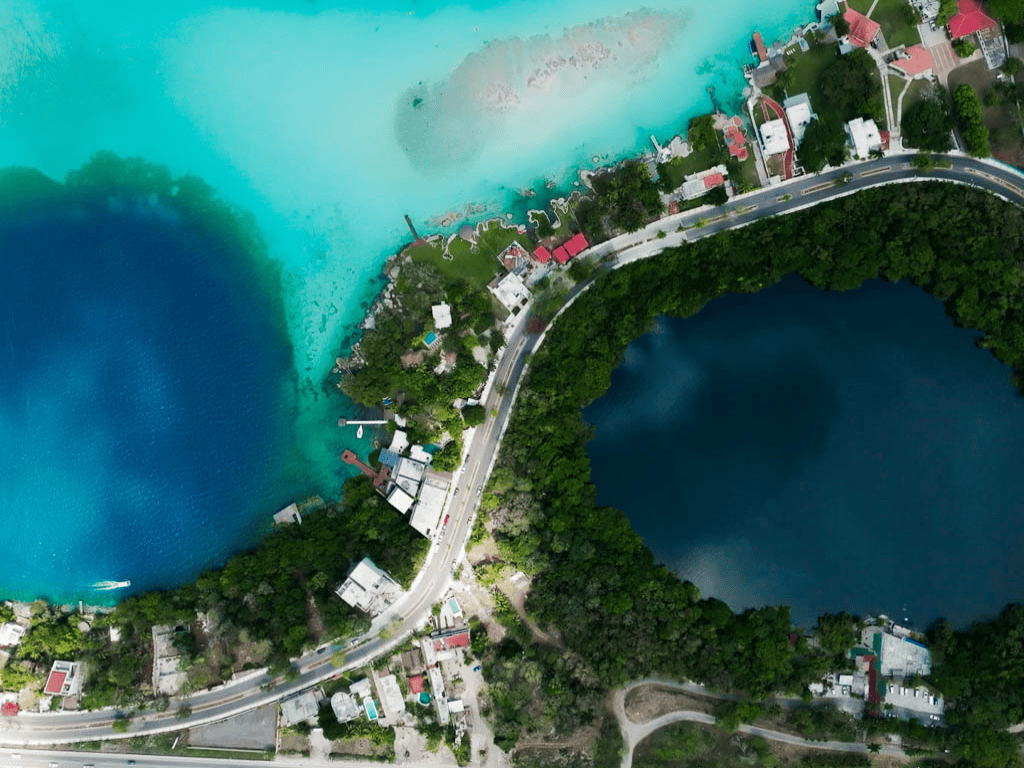 Two Lagoons in Bacalar
