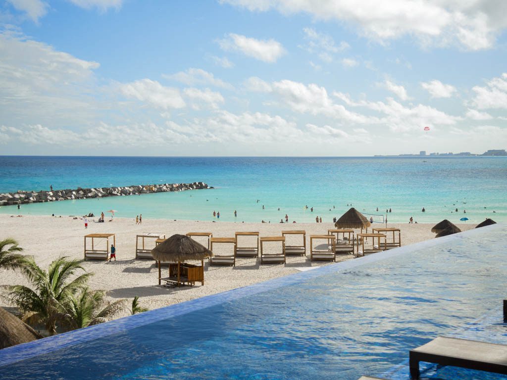 Cancun beach and turquoise water