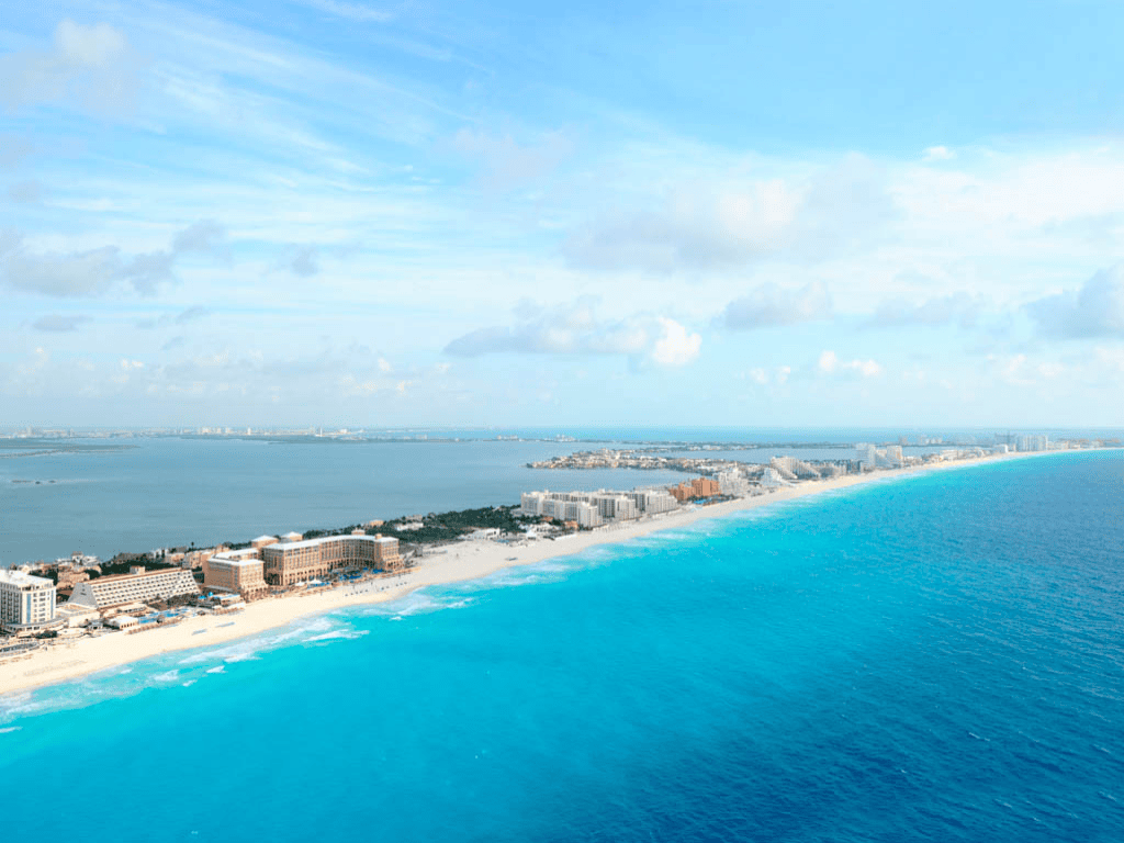 Cancun Hotel Zone skyline view