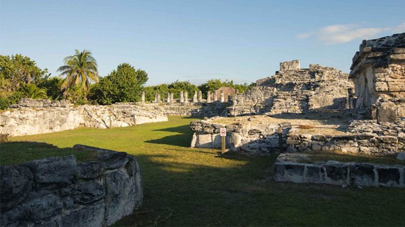 Mayan ruins at the El Rey archaeological site Cancun
