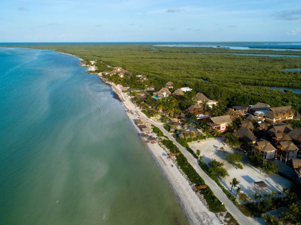 Car-free Holbox Island coastline