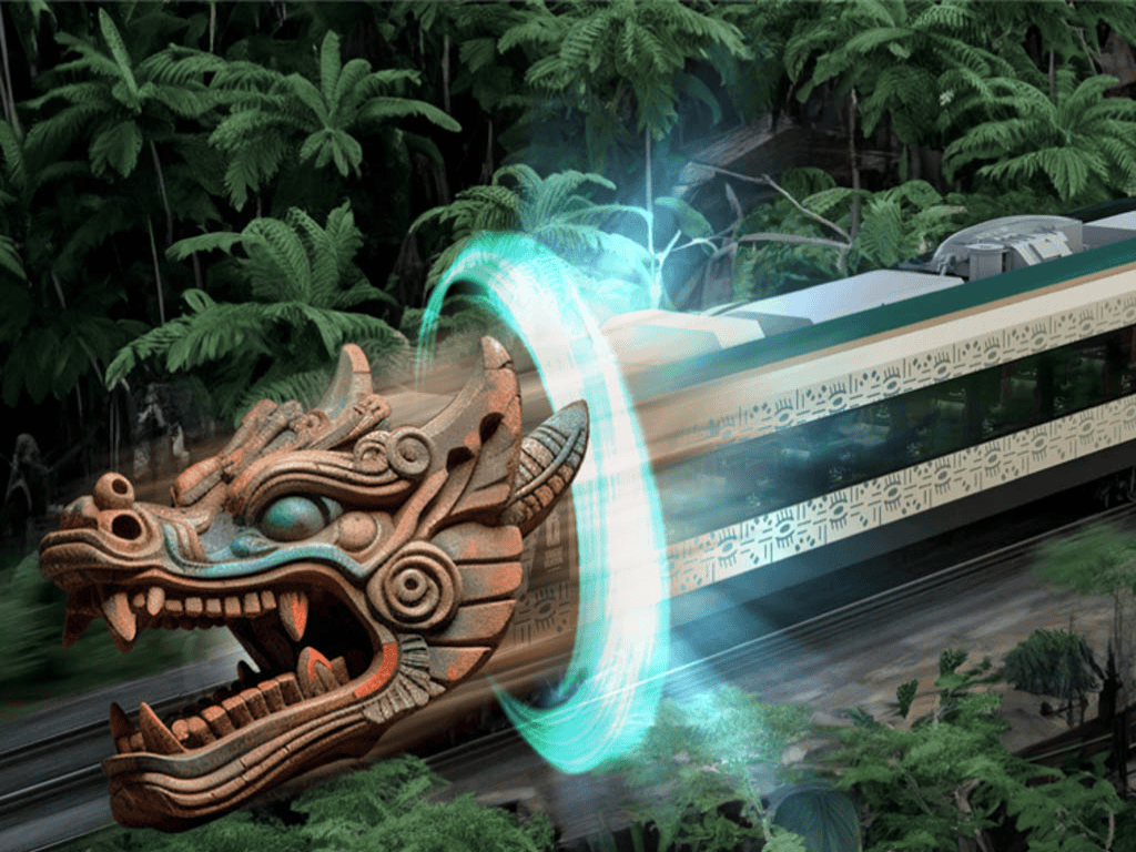 Tren Maya passenger train connecting Mexican Caribbean destinations