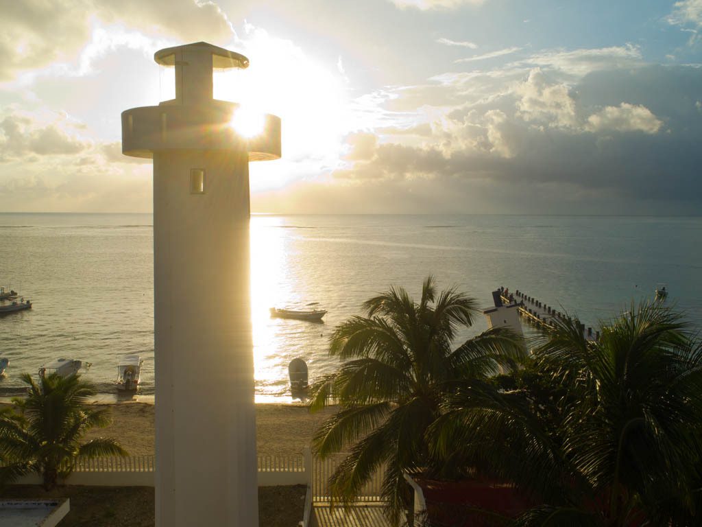 El Faro Inclinado the leaning lighthouse of Puerto Morelos