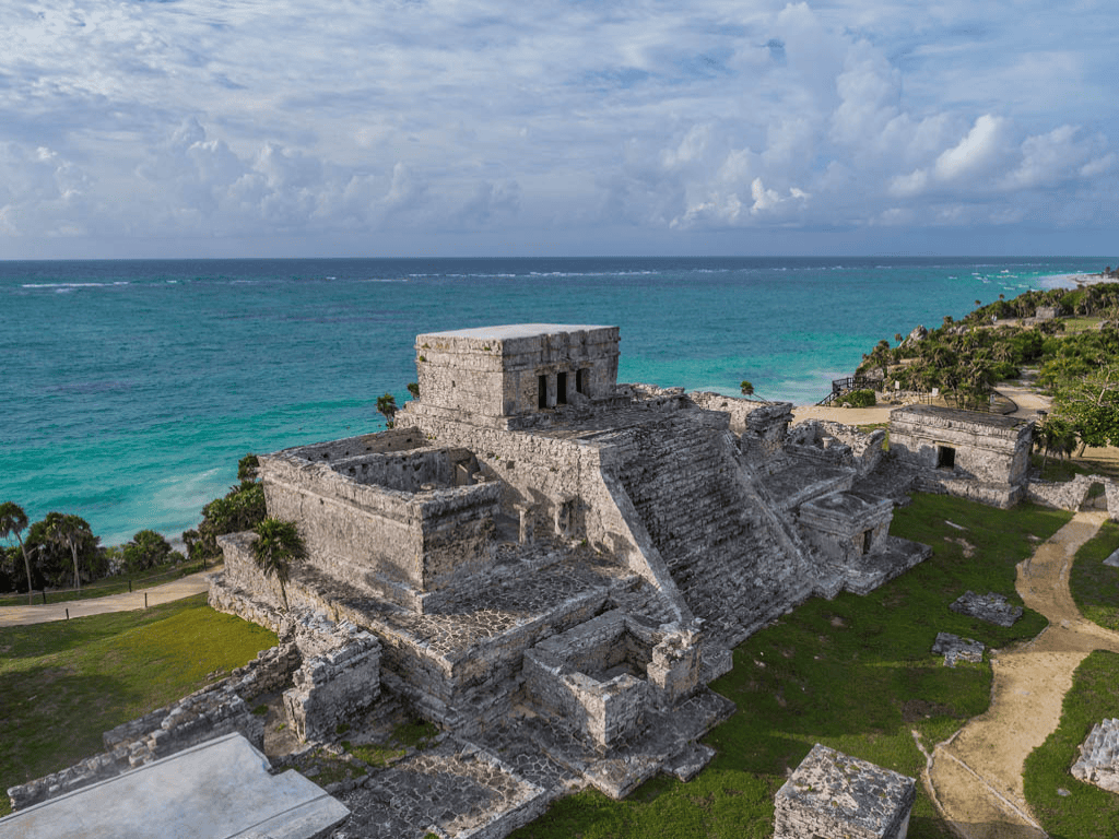 Tulum Mayan ruins overlooking the Caribbean Sea