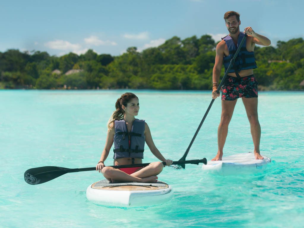 Couple Paddle Boarding 