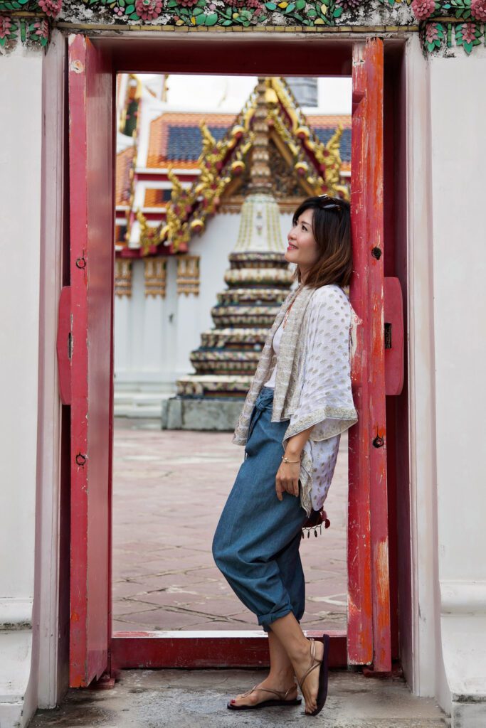 Relaxing in a doorway