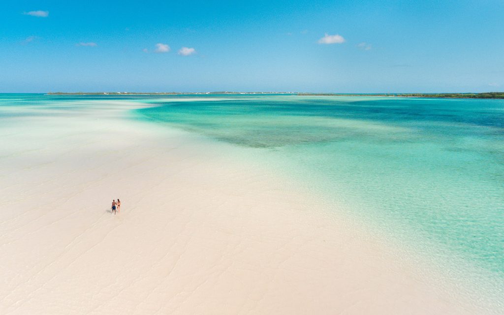 Couple at beach in Eleuthera