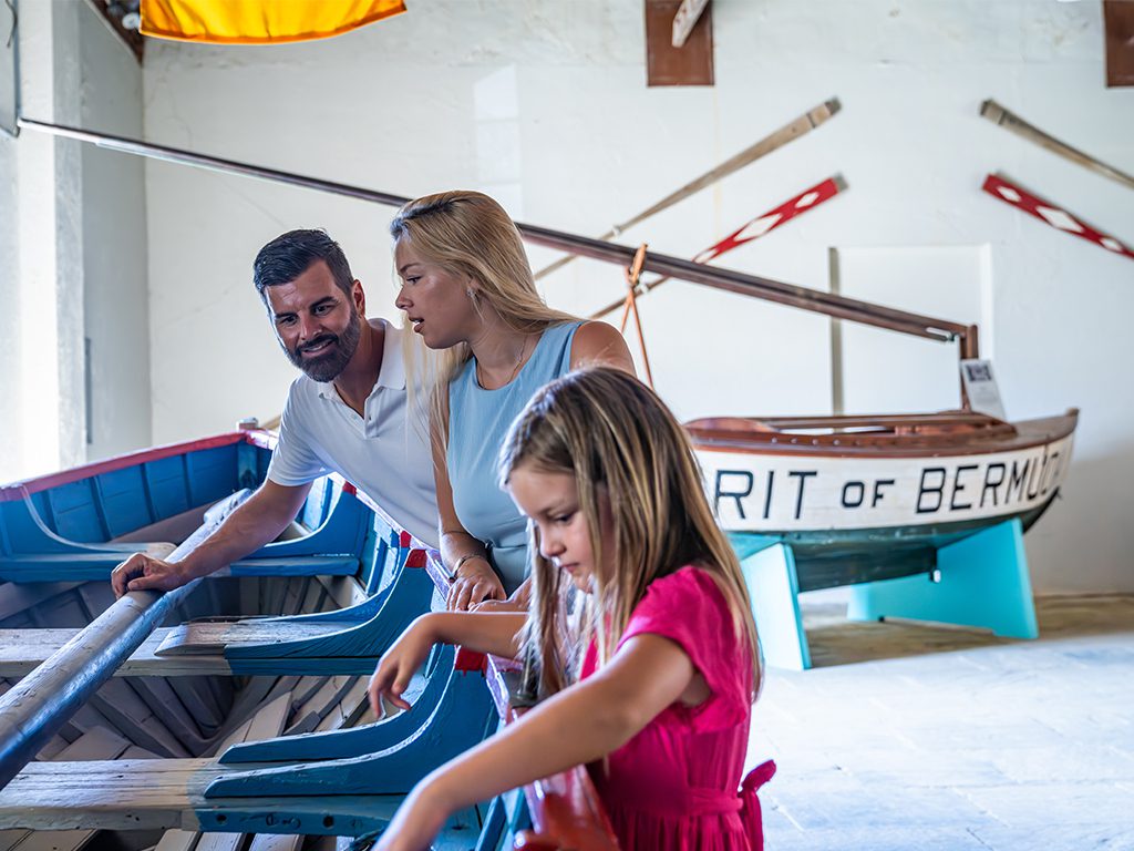 Family exploring the National Museum of Bermuda