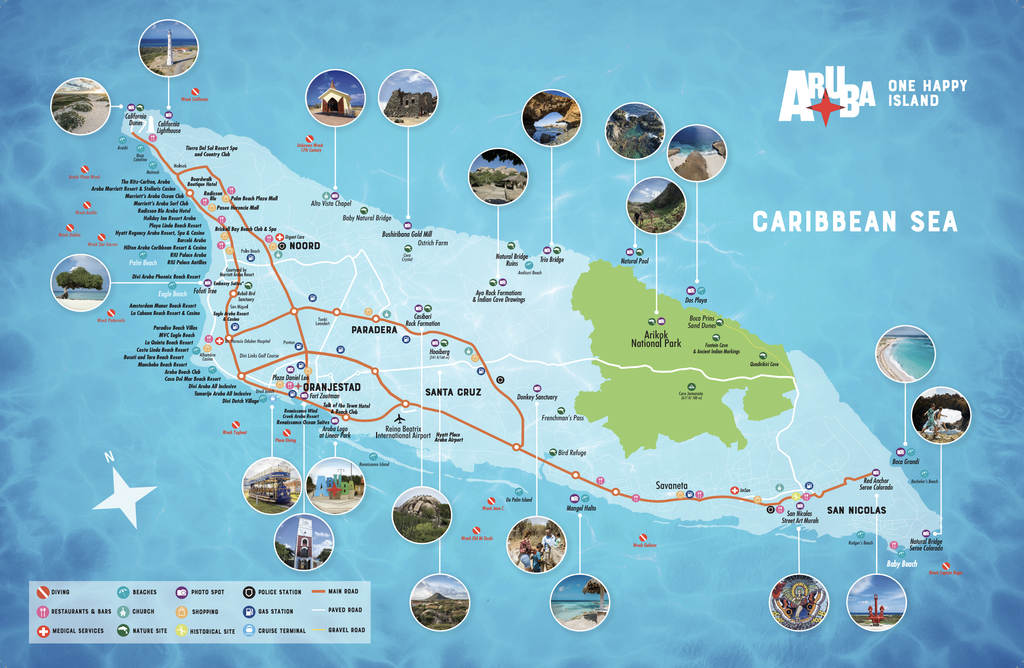 Map of Aruba 
